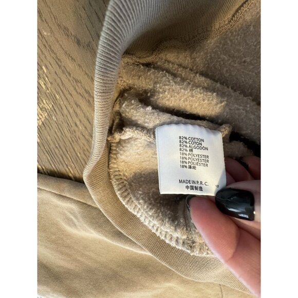 Brandy Melville Tan Hooded Cropped Full Zip Hoodie Sweatshirt O/S Y2K Hoodie - Picture 7 of 8